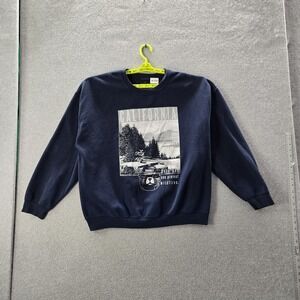 Smokey Bear Women Sweatshirt XL Blue Graphic Print Fleece California